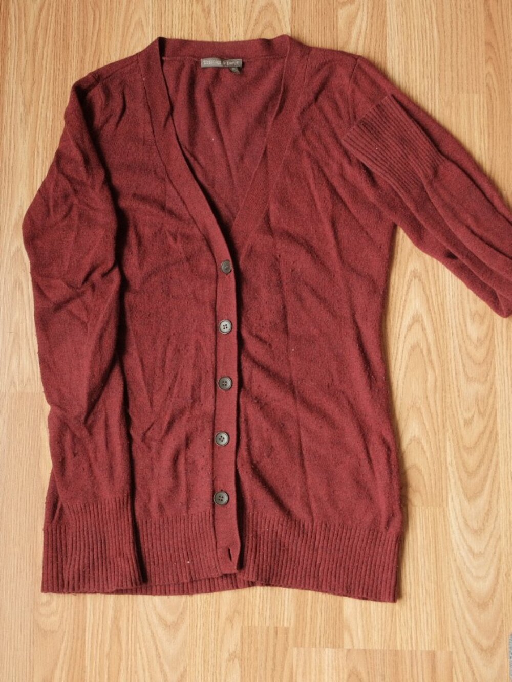 Red Buttoned Cardigan
